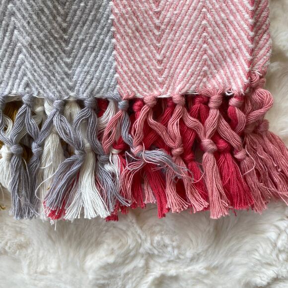 MOTINI 100% Cotton Knit Throw Blanket 50 x 60 inch Stiped Decorative Blanket - Picture 3 of 9